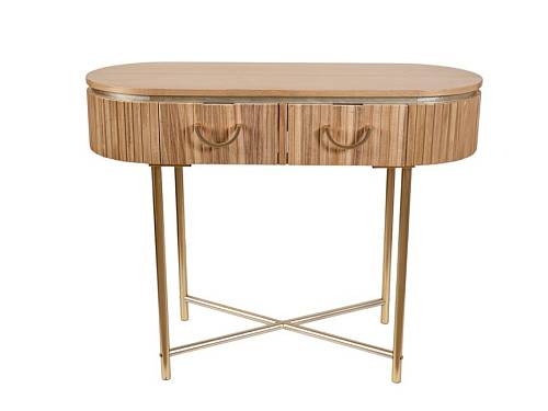 ΚΟΝΣΟΛΑ ΦΥΣΙΚΟ ΧΡΩΜΑ ΜΕ ΧΥΣΕ ΜΕΤΑΛΛΟ ΚΑΙ  ΧΡΥΣΑ ΜΕΤΑΛΛΙΚΑ ΠΟΔΙΑ 100Χ40Χ80Κ