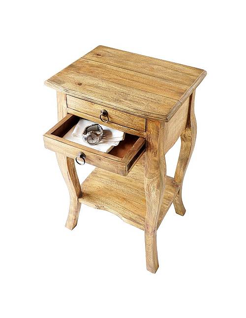 Κομοδίνο "FIORELLIA" Μαόνι λευκό 40x31x67,5cm