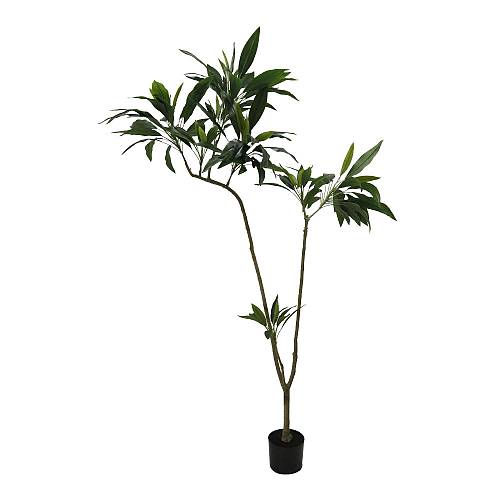 THIN IRON ΤΕΧΝΗΤΟ ΦΥΤΟ ΣΕ ΓΛΑΣΤΡΑ 180cm PVC ΠΡΑΣΙΝΟ ΜΑΥΡΟ ΤΣΙΜΕΝΤΟ