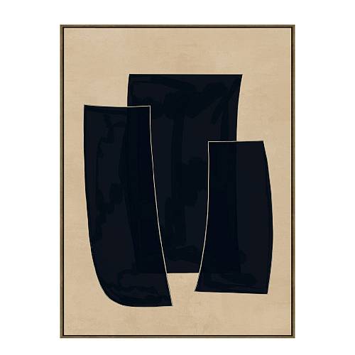 VISUELLE ΠΙΝΑΚΑΣ ΔΙΑΚΟΣΜΗΤΙΚΟΣ ΜΕ ΚΟΡΝΙΖΑ 90x120x4cm ΚΑΜΒΑΣ ΜΠΕΖ ΜΑΥΡΟ ΞΥΛΟ ΦΥΣΙΚΟ