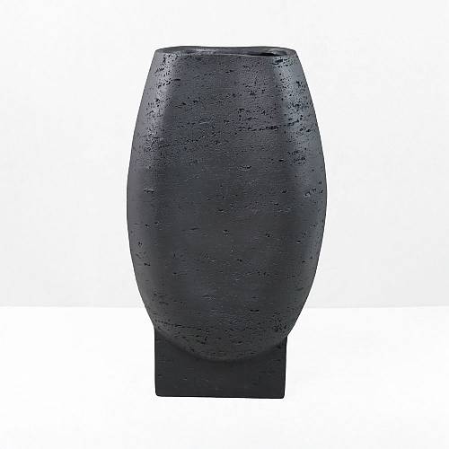 ORBIX I ΒΑΖΟ 19.5x13x35cm RESIN ΜΑΥΡΟ