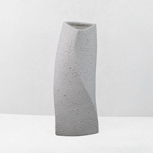 VOID III ΒΑΖΟ 16.5x14.5x39cm RESIN ΑΣΠΡΟ