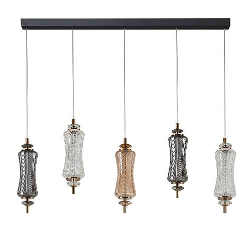 PDC 1287-5  ΡΑΓΑ 5/Φ ΜΕ  ΜΑΚΡΟΣΤΕΝΑ ΓΥΑΛΙΝΑ  LED- 5Χ7W ΔΙΑΚΟΣΜΗΤΙΚΟ ΚΡΥΣΤΑΛΛΟ