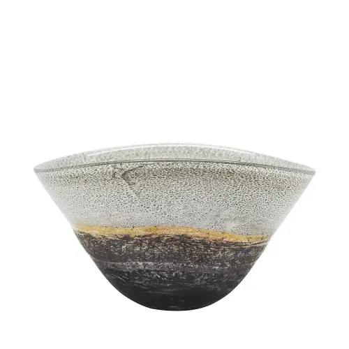 ΜΠΩΛ ΑΠΟ ΦΥΣΗΤΟ ΓΥΑΛΙ ΟΒΑΛ ΜΠΕΖ/ΜΕΛΙ & ΓΚΡΙ ΜΑΡΜΑΡΟ - 37x27x19cm 2/ΚΙΒ