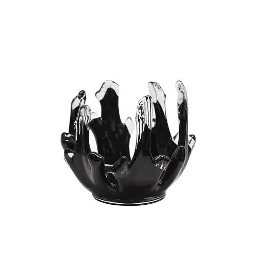 ΜΠΩΛ ΑΠΟ ΦΥΣΗΤΟ ΓΥΑΛΙ ΚΟΡΑΛΛΙ ΜΑΥΡΟ/ΔΙΑΦΑΝΟ - Φ16.5x15cm 12/ΚΙΒ