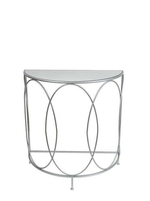 ΜΕΤΑΛΛΙΚΗ ΚΟΝΣΟΛΑ ΑΣΗΜΙ ΟΒΑΛ ΜΕ ΤΖΑΜΙ ΚΑΘΡΕΠΤΗ 75Χ37,56Χ81ΕΚ