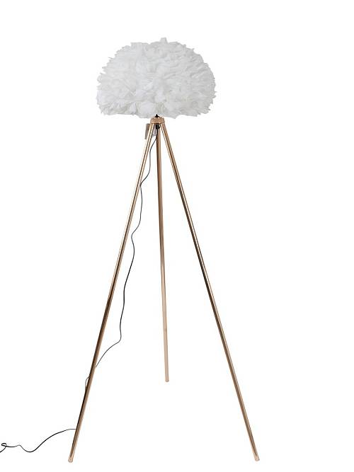 ΛΑΜΠΑ ΔΑΠΕΔΟΥ ΜΕ ΧΡΥΣΟ ΤΡΙΠΟΔΑ ΚΑΙ ΚΑΠΕΛΟΥ ΛΕΥΚΟ ΠΟΥΠΟΥΛΟ ΜΕΓΕΘΟΣ  45Χ26ΕΚ ΚΑΙ ΣΥΝΟΛΙΚΟ ΥΨΟΣ 157ΕΚ