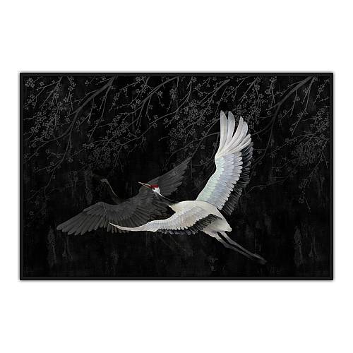 CRANE ΠΙΝΑΚΑΣ ΔΙΑΚΟΣΜΗΣΗΣ 123x83x5cm ΚΑΜΒΑΣ ΜΑΥΡΟ ΓΚΡΙ ΞΥΛΟ ΛΕΥΚΟ