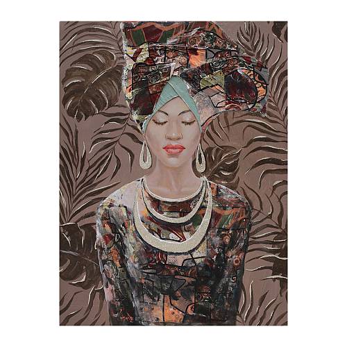 JUNGLE LADY ΠΙΝΑΚΑΣ ΔΙΑΚΟΣΜΗΣΗΣ 76x100x4cm ΚΑΜΒΑΣ ΠΟΛΥΧΡΩΜΟ ΞΥΛΟ