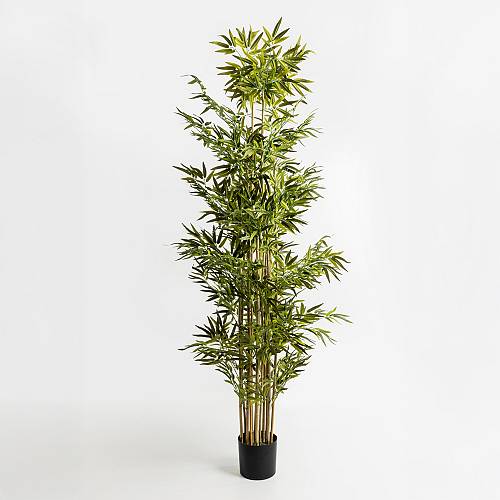 BAMBOO ΔΕΝΤΡΟ ΤΕΧΝΗΤΟ ΣΕ ΓΛΑΣΤΡΑ 210cm POLYESTER ΠΡΑΣΙΝΟ PVC