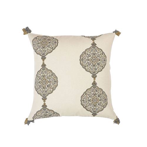 AMMOS 3 ΔΙΑΚΟΣΜΗΤΙΚΟ ΜΑΞΙΛΑΡΙ 45x45cm ΥΦΑΣΜΑ ΜΠΕΖ ΚΑΦΕ ΒΑΜΒΑΚΙ