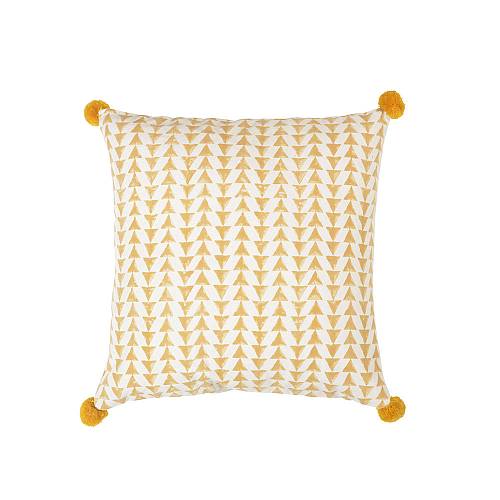 DANDI 2 ΔΙΑΚΟΣΜΗΤΙΚΟ ΜΑΞΙΛΑΡΙ 45x45cm ΒΑΜΒΑΚΙ ΛΕΥΚΟ ΚΙΤΡΙΝΟ