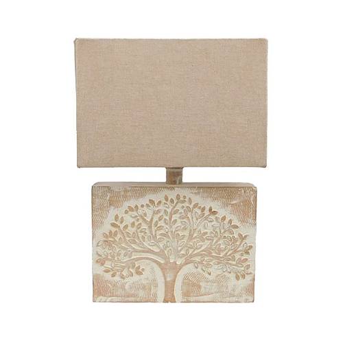 OLIVA WHITE/DIANA ΦΩΤΙΣΤΙΚΟ ΕΠΙΤΡΑΠΕΖΙΟ 28x10x42cm ΞΥΛΟ ΛΕΥΚΟ ΥΦΑΣΜΑ ΜΠΕΖ