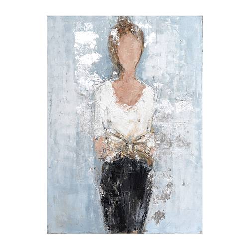 DAME ΠΙΝΑΚΑΣ ΔΙΑΚΟΣΜΗΣΗΣ 90x120x3cm ΚΑΜΒΑΣ ΓΚΡΙ ΛΕΥΚΟ ΜΑΥΡΟ ΞΥΛΟ ΧΡΥΣΟ