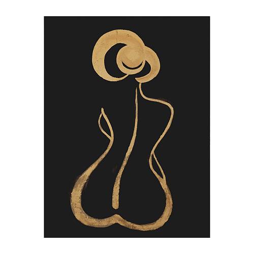 LA DONNA ΠΙΝΑΚΑΣ ΔΙΑΚΟΣΜΗΣΗΣ 60x80x3cm ΚΑΜΒΑΣ ΜΑΥΡΟ ΧΡΥΣΟ ΞΥΛΟ