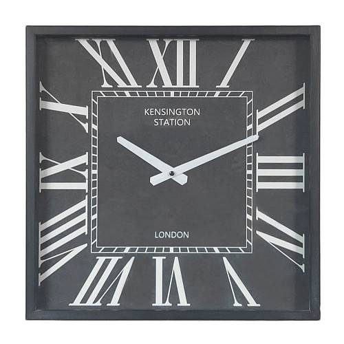 SQUARE ΡΟΛΟΪ ΤΟΙΧΟΥ 40x40x9cm ΜΕΤΑΛΛΟ ΜΑΥΡΟ ΛΕΥΚΟ ΓΥΑΛΙ