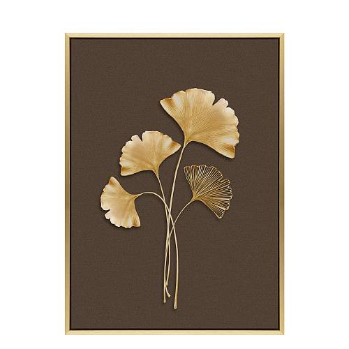 CHENGO BROWN ΠΙΝΑΚΑΣ ΔΙΑΚΟΣΜΗΣΗΣ 32x42x4cm ΚΑΜΒΑΣ ΚΑΦΕ ΜΠΕΖ ΞΥΛΟ ΧΡΥΣΟ