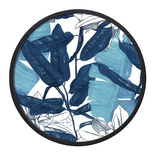 BLU ROUND ΠΙΝΑΚΑΣ ΔΙΑΚΟΣΜΗΣΗΣ 60x60x4cm ΚΑΜΒΑΣ ΜΠΛΕ ΛΕΥΚΟ ΞΥΛΟ ΜΑΥΡΟ