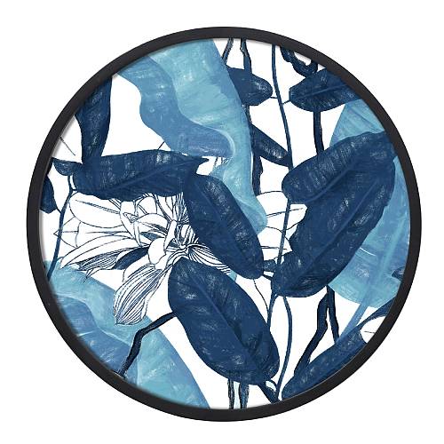 BLU ROUND ΠΙΝΑΚΑΣ ΔΙΑΚΟΣΜΗΣΗΣ 60x60x4cm ΚΑΜΒΑΣ ΜΠΛΕ ΛΕΥΚΟ ΞΥΛΟ ΜΑΥΡΟ