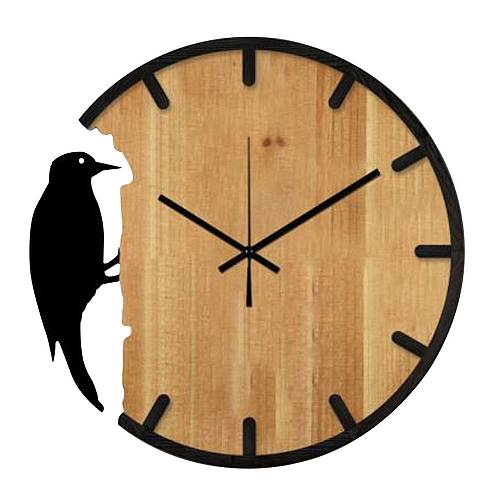 NAMUR ΡΟΛΟΪ ΤΟΙΧΟΥ 50x50x4cm MDF ΦΥΣΙΚΟ ΜΑΥΡΟ ΜΕΤΑΛΛΟ