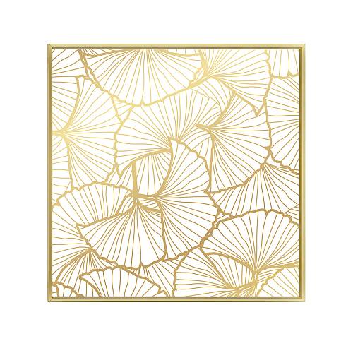 LANGO WHITE ΠΙΝΑΚΑΣ ΔΙΑΚΟΣΜΗΣΗΣ 52x52x4cm ΚΑΜΒΑΣ ΛΕΥΚΟ ΧΡΥΣΟ ΞΥΛΟ ΧΡΥΣΟ