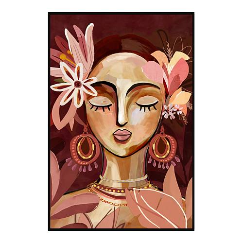 NOZOMI ΠΙΝΑΚΑΣ ΔΙΑΚΟΣΜΗΣΗΣ 60x90x5cm ΚΑΜΒΑΣ ΠΟΛΥΧΡΩΜΟ ΞΥΛΟ ΜΑΥΡΟ