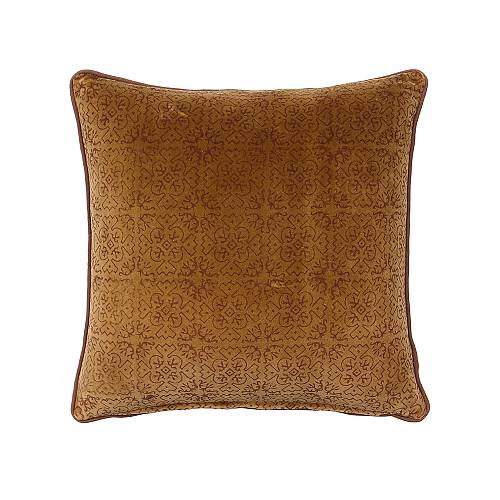 SUNDIAL C ΔΙΑΚΟΣΜΗΤΙΚΟ ΜΑΞΙΛΑΡΙ 50x50cm ΒΑΜΒΑΚΙ CARAMEL ΒΕΛΟΥΔΟ