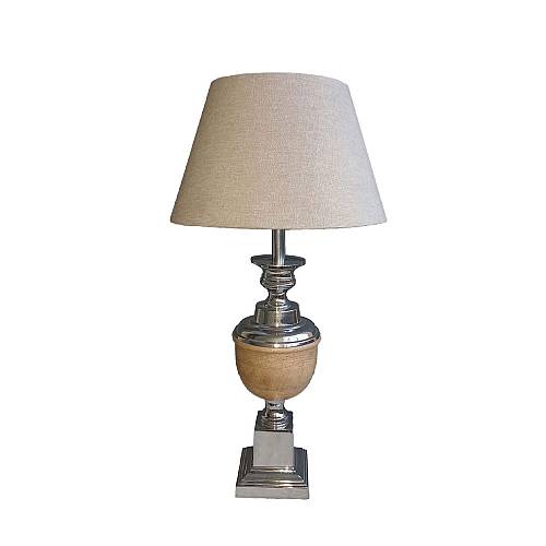 AMABLE ΦΩΤΙΣΤΙΚΟ ΕΠΙΤΡΑΠΕΖΙΟ 15x15x62cm ΑΛΟΥΜΙΝΙΟ ΑΣΗΜΙ ΦΥΣΙΚΟ ΞΥΛΟ ΜΠΕΖ