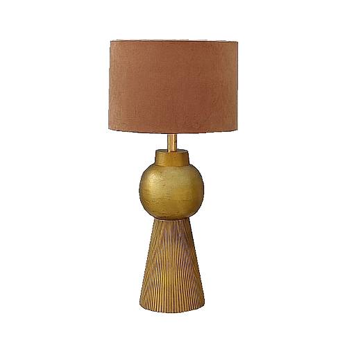 ESFERA ΦΩΤΙΣΤΙΚΟ ΕΠΙΤΡΑΠΕΖΙΟ 12x12x50cm ΑΛΟΥΜΙΝΙΟ ΧΡΥΣΟ ΒΕΛΟΥΔΟ ΚΑΜΕΛ