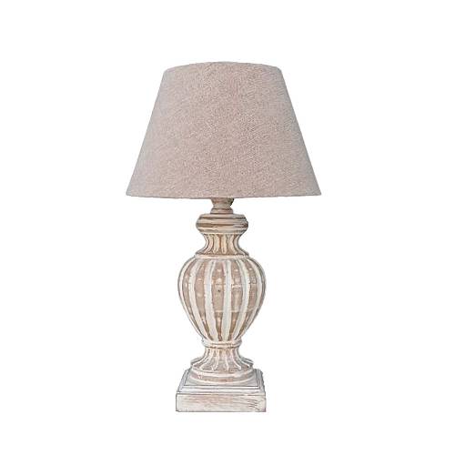 EMERIC ΦΩΤΙΣΤΙΚΟ ΕΠΙΤΡΑΠΕΖΙΟ 13x13x48cm ΞΥΛΟ ΛΕΥΚΟ ΑΝΤΙΚΕ ΥΦΑΣΜΑ ΜΠΕΖ