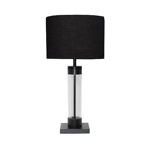 TREMONT ΦΩΤΙΣΤΙΚΟ ΕΠΙΤΡΑΠΕΖΙΟ 36x36x62cm ΣΙΔΕΡΟ ΜΑΥΡΟ ΜΑΤ ΓΥΑΛΙ ΜΑΥΡΟ