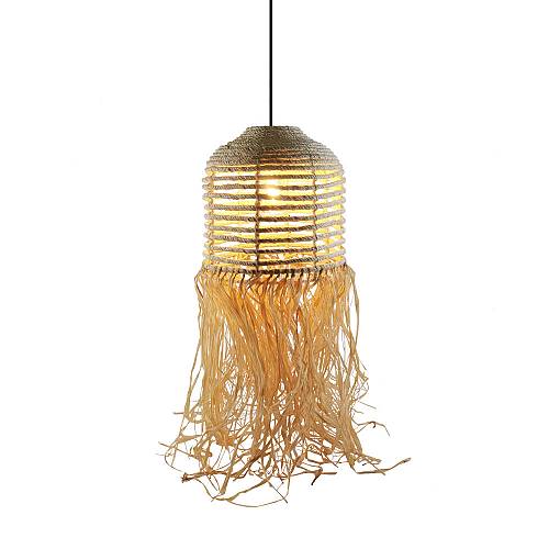 CUBA ΦΩΤΙΣΤΙΚΟ ΟΡΟΦΗΣ 30x30x75cm RATTAN ΦΥΣΙΚΟ