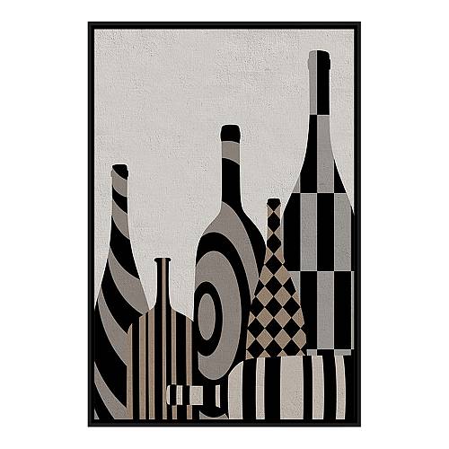 ART BOTTLES ΠΙΝΑΚΑΣ ΔΙΑΚΟΣΜΗΣΗΣ 83x123x4cm ΚΑΜΒΑΣ ΠΟΛΥΧΡΩΜΟ ΞΥΛΟ ΜΑΥΡΟ