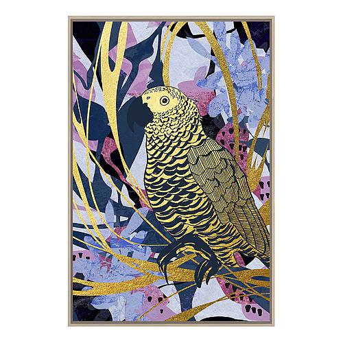TROPICAL PARROT ΠΙΝΑΚΑΣ ΔΙΑΚΟΣΜΗΣΗΣ 83x123x4cm ΚΑΜΒΑΣ ΠΟΛΥΧΡΩΜΟ ΞΥΛΟ ΦΥΣΙΚΟ