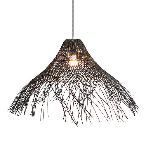 MEDUSE ΦΩΤΙΣΤΙΚΟ ΟΡΟΦΗΣ 75x75x26cm ΜΕΤΑΛΛΟ ΜΑΥΡΟ RATTAN