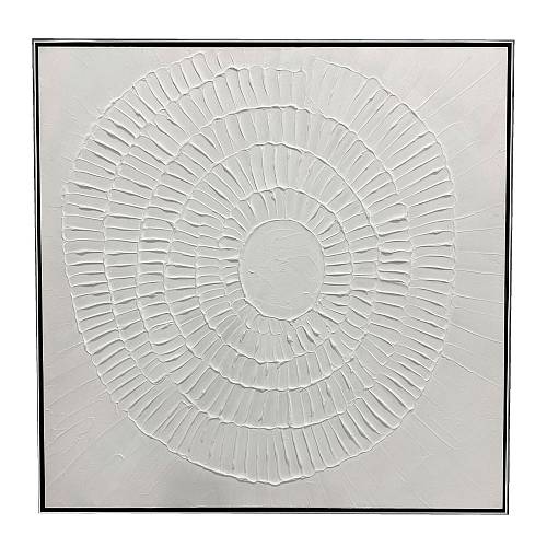 WHITE FINGERPRINTS ΠΙΝΑΚΑΣ ΔΙΑΚΟΣΜΗΣΗΣ 80x80x4cm ΚΑΜΒΑΣ ΛΕΥΚΟ ΑΣΗΜΙ