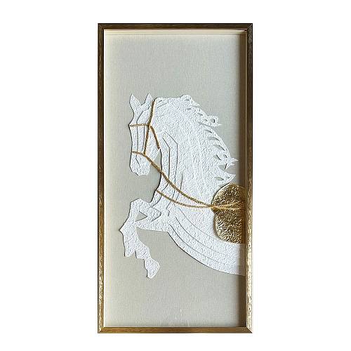 RUSSELL ΠΙΝΑΚΑΣ ΔΙΑΚΟΣΜΗΣΗΣ 50x100x3cm ΧΑΡΤΙ ΜΠΕΖ ΛΕΥΚΟ ΧΡΥΣΟ ΓΥΑΛΙ ΧΡΥΣΟ