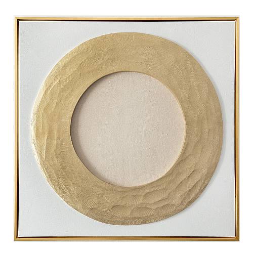 AMBITIUS ΠΙΝΑΚΑΣ ΔΙΑΚΟΣΜΗΣΗΣ 80x80x5cm ΚΑΜΒΑΣ ΧΡΥΣΟ ΛΕΥΚΟ ΞΥΛΟ ΧΡΥΣΟ