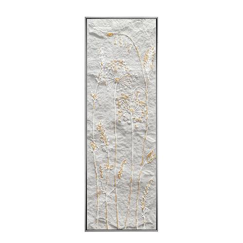 BREATH OF ART ΠΙΝΑΚΑΣ ΔΙΑΚΟΣΜΗΣΗΣ 40x120x4cm ΚΑΜΒΑΣ ΛΕΥΚΟ ΧΡΥΣΟ ΞΥΛΟ