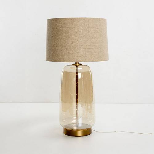 BEXLEY ΦΩΤΙΣΤΙΚΟ ΕΠΙΤΡΑΠΕΖΙΟ 43x43x79cm ΓΥΑΛΙ ΜΕΛΙ ΧΡΥΣΟ ΛΙΝΟ ΜΠΕΖ