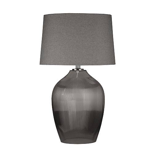 HADLEY ΦΩΤΙΣΤΙΚΟ ΕΠΙΤΡΑΠΕΖΙΟ 43x43x71cm ΓΥΑΛΙ ΔΙΑΦΑΝΟ ΓΚΡΙ ΑΣΗΜΙ ΛΙΝΟ ΓΚΡΙ