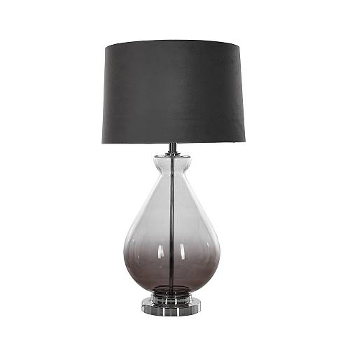 JAELYN ΦΩΤΙΣΤΙΚΟ ΕΠΙΤΡΑΠΕΖΙΟ 41x41x74cm ΓΥΑΛΙ ΔΙΑΦΑΝΟ ΓΚΡΙ ΑΣΗΜΙ SUEDE ΓΚΡΙ