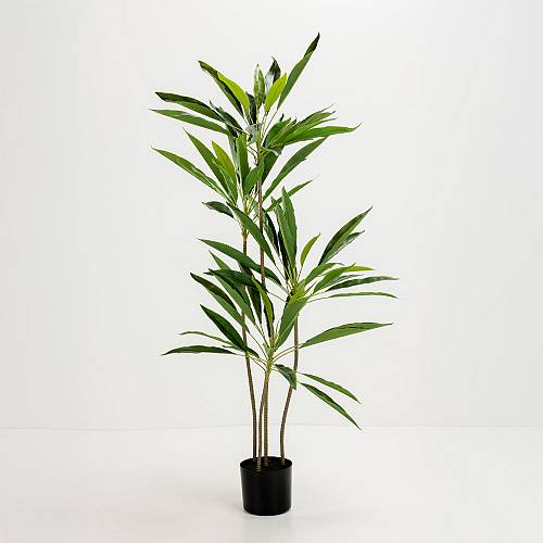 VELVET TREE ΔΕΝΤΡΟ ΤΕΧΝΗΤΟ ΣΕ ΓΛΑΣΤΡΑ 120cm PVC ΠΡΑΣΙΝΟ ΜΑΥΡΟ ΤΣΙΜΕΝΤΟ