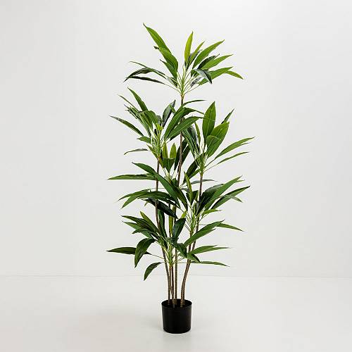 VELVET TREE ΔΕΝΤΡΟ ΤΕΧΝΗΤΟ ΣΕ ΓΛΑΣΤΡΑ 140cm PVC ΠΡΑΣΙΝΟ ΜΑΥΡΟ ΤΣΙΜΕΝΤΟ