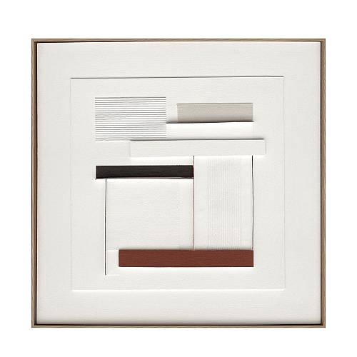 RORTER ΠΙΝΑΚΑΣ ΔΙΑΚΟΣΜΗΣΗΣ 80x80x5cm ΚΑΜΒΑΣ ΛΕΥΚΟ ΜΠΕΖ TERRACOTTA ΜΑΥΡΟ ΞΥΛΟ ΦΥΣΙΚΟ