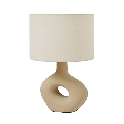 PEBBLE ΦΩΤΙΣΤΙΚΟ ΕΠΙΤΡΑΠΕΖΙΟ 30x30x49cm ΚΕΡΑΜΙΚΟ ΜΠΕΖ ΛΙΝΟ ΜΠΕΖ