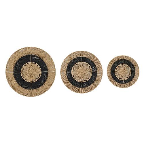 NUBIA ΔΙΑΚΟΣΜΗΤΙΚΟ ΤΟΙΧΟΥ SET 3ΤΜΧ 60x60x5cm ΜΕΤΑΛΛΟ ΜΑΥΡΟ ΦΥΣΙΚΟ ΧΑΡΤΙ