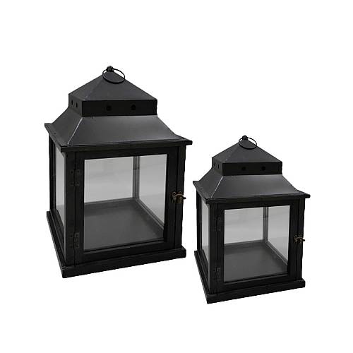 NUBIA ΦΑΝΑΡΙ 36x36x58cm ΜΕΤΑΛΛΟ ΜΑΥΡΟ ΞΥΛΟ ΕΛΑΤΟΥ