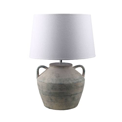 DILOS ΦΩΤΙΣΤΙΚΟ ΕΠΙΤΡΑΠΕΖΙΟ 34x34x62cm ΚΕΡΑΜΙΚΟ ΓΚΡΙ ΛΙΝΟ ΛΕΥΚΟ