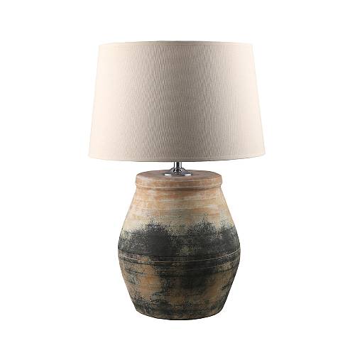 NIKOPOLI ΦΩΤΙΣΤΙΚΟ ΕΠΙΤΡΑΠΕΖΙΟ 33x33x71cm ΚΕΡΑΜΙΚΟ ΜΠΕΖ ΜΑΥΡΟ ΛΙΝΟ ΜΠΕΖ